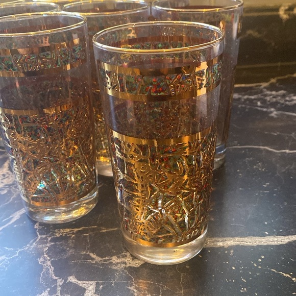 8 Vintage Dominion Glass Company  Gold Rimmed Glass Tumblers. Made in Canada - Picture 3 of 17